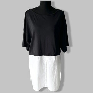 Zara Black White  Mixed Media Oversized Tunics